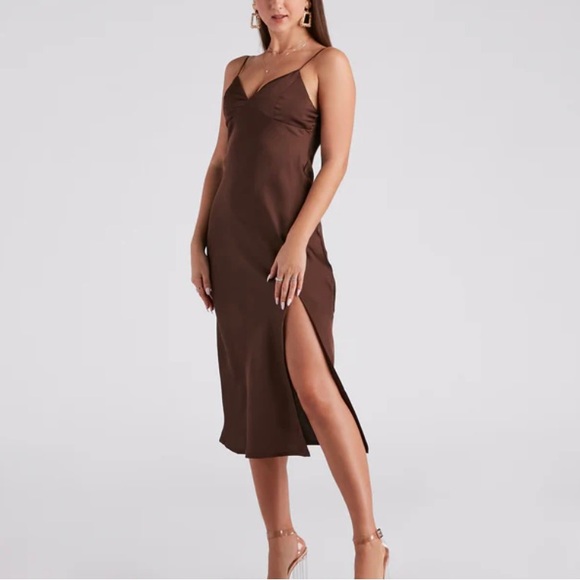 Windsor, Size S, Brown MIDI Dress - Picture 2 of 4
